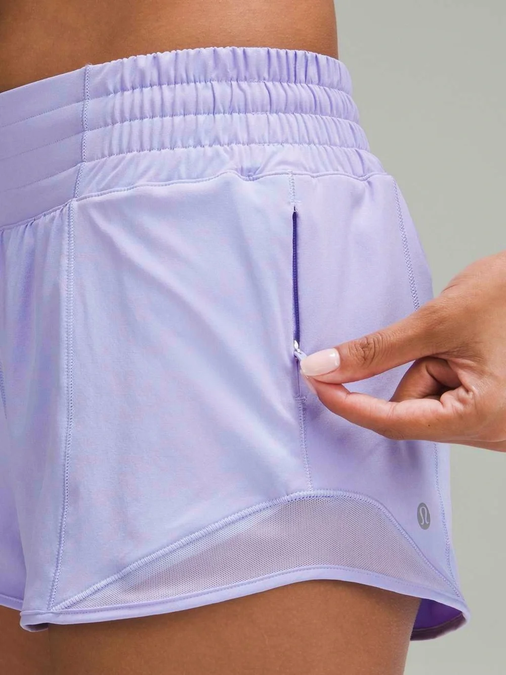 Lululemon Hottie Hot High Rise Athletic Shorts Lilac Smoke Size 12 NWT